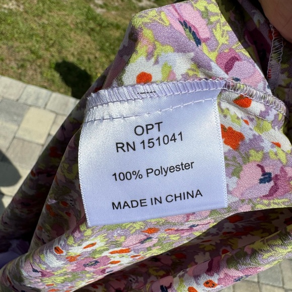 NWOT o.p.t Anthropologie Floral Boho Midi Dress with Slit Purple Size Medium - Picture 13 of 13